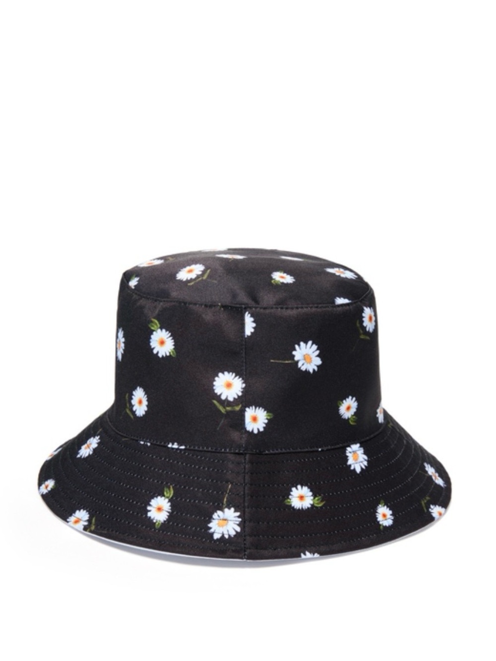 Alice + Olivia Black Daisy Print Bucket Hat